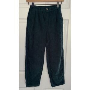 Hanna Andersson Corduroy Pants 140 US 10 Green Boys Elastic Waist Trousers